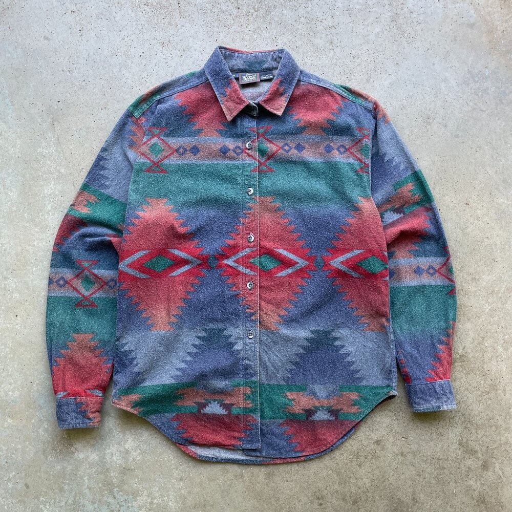 Woolrich Keystone Navajo Print Shirt Women’s Size Medium USA Made
